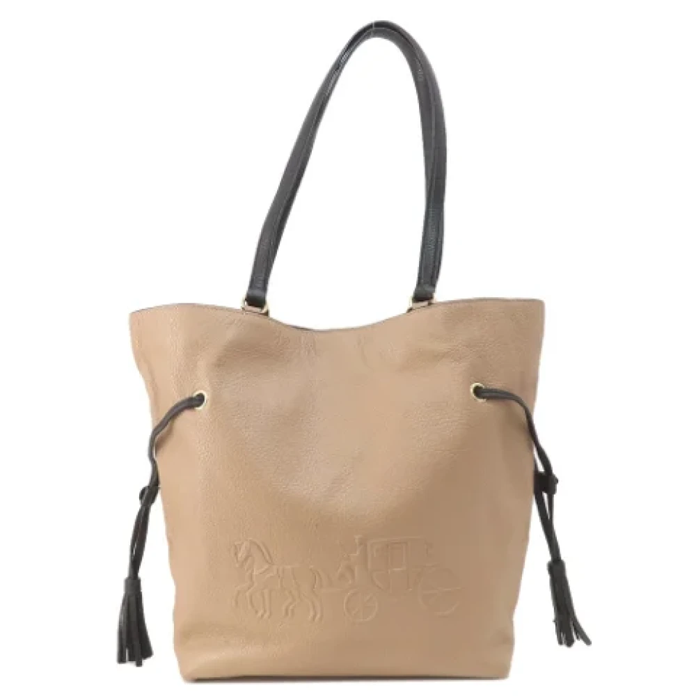 Coach Pre-owned Leather handbags Beige Dames