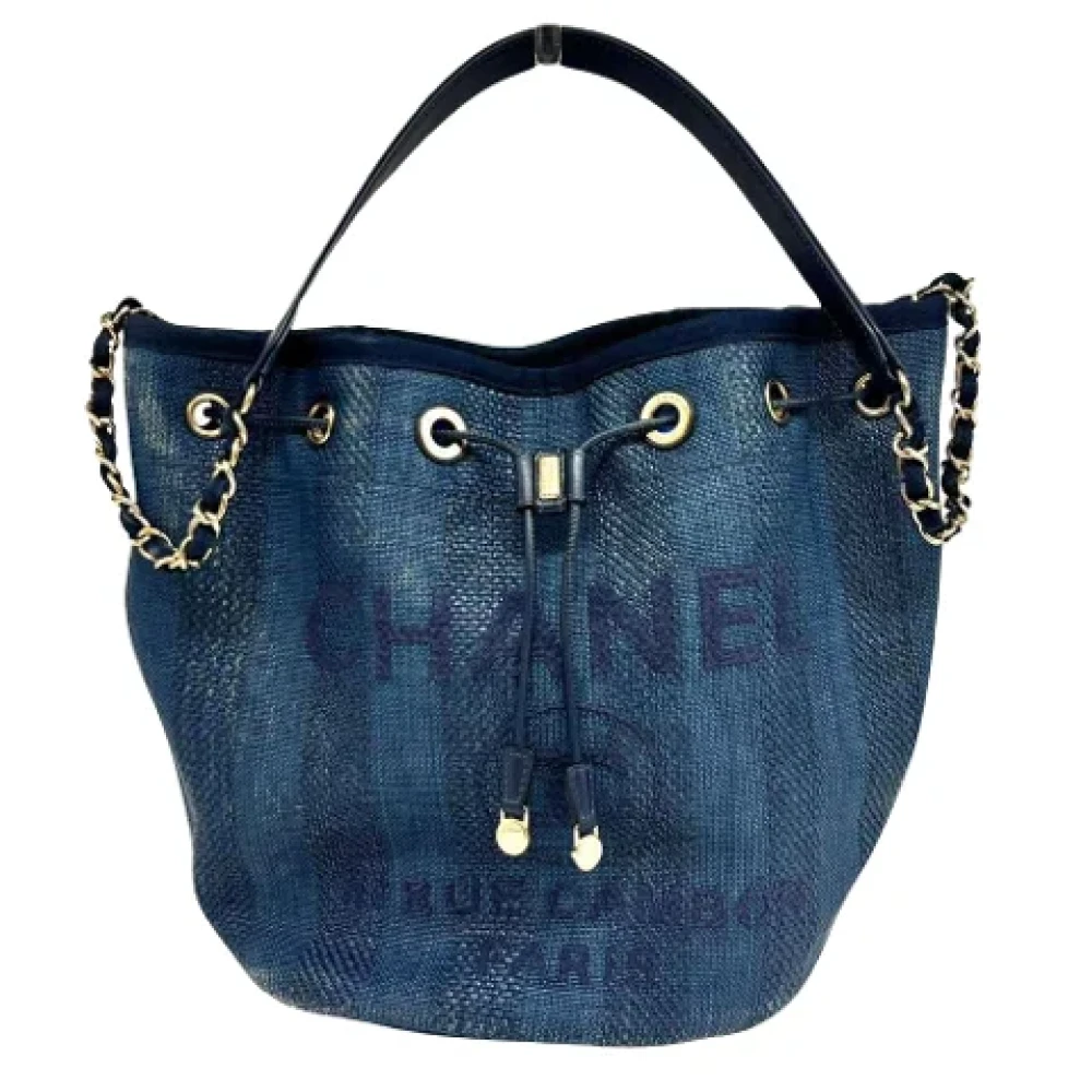 Chanel Vintage Pre-owned Leather totes Blue Dames