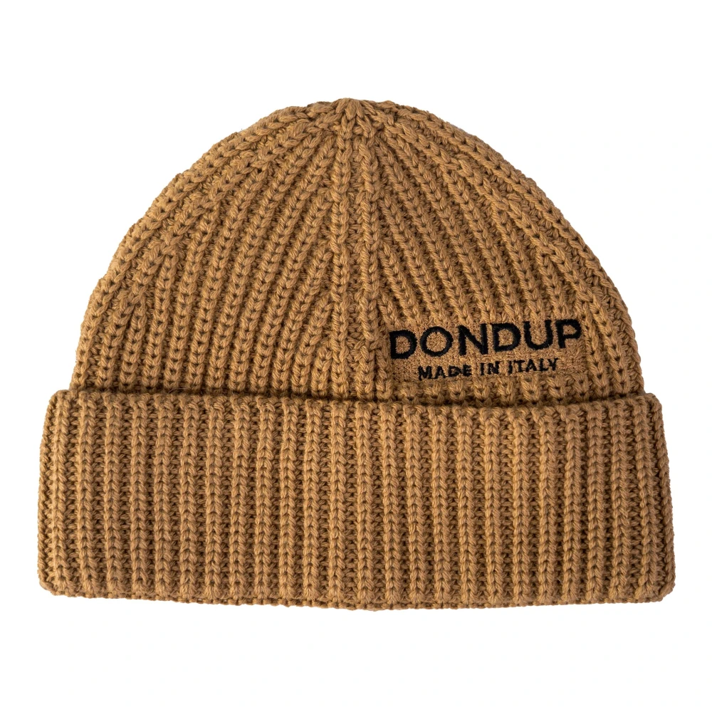 Dondup Herr Brun Accessoarer One Size, Ribbstickad Mössa I Ull