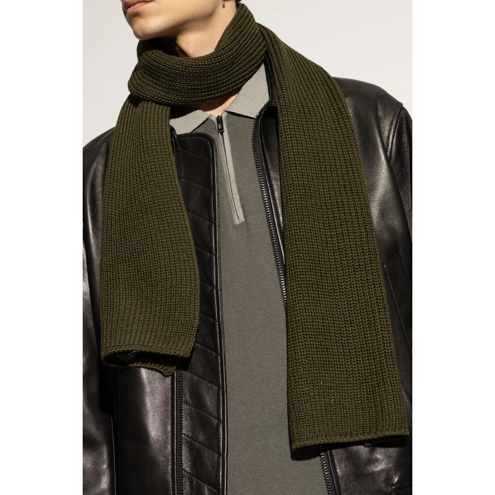 Emporio Armani Wollen sjaal met logo Green Heren