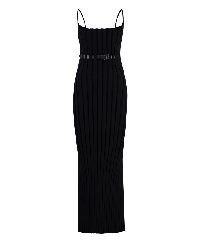gebreide-jurk-met-leren-riem