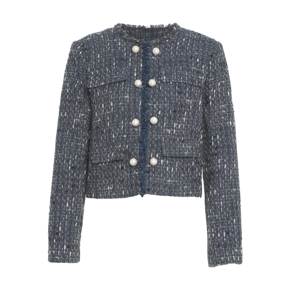 Liu Jo Women's Blue Tweed Jackets, M, Bouclé Jacket