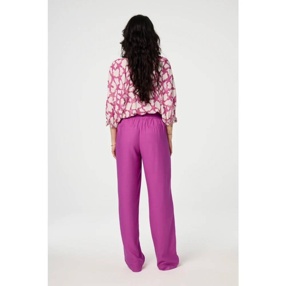 Fabienne Chapot Donkerroze Straight Fit Broek Pink Dames