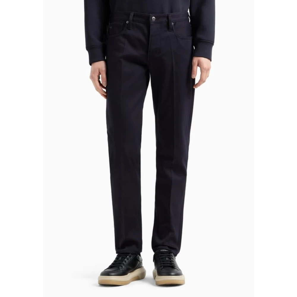 Emporio Armani Stretch katoen 5-pocket broek Blue Heren