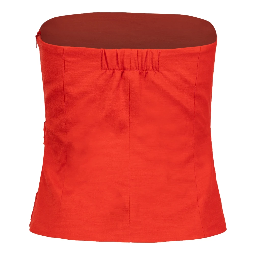 Jaaf Kersenrode Gedrapeerde Detail Korset Top Red Dames