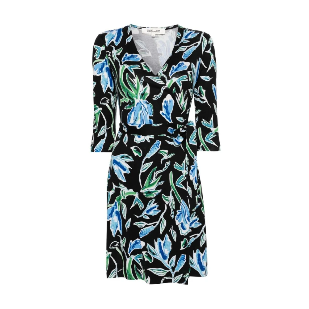 Diane Von Furstenberg Bloemenprint Omslagjurk V-Hals Multicolor Dames