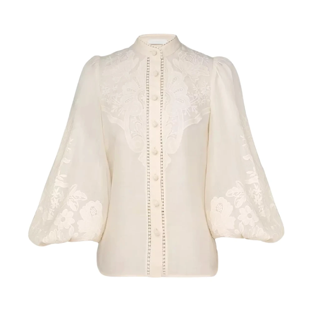 Zimmermann Crème Geborduurde Blouse Ottie White Dames