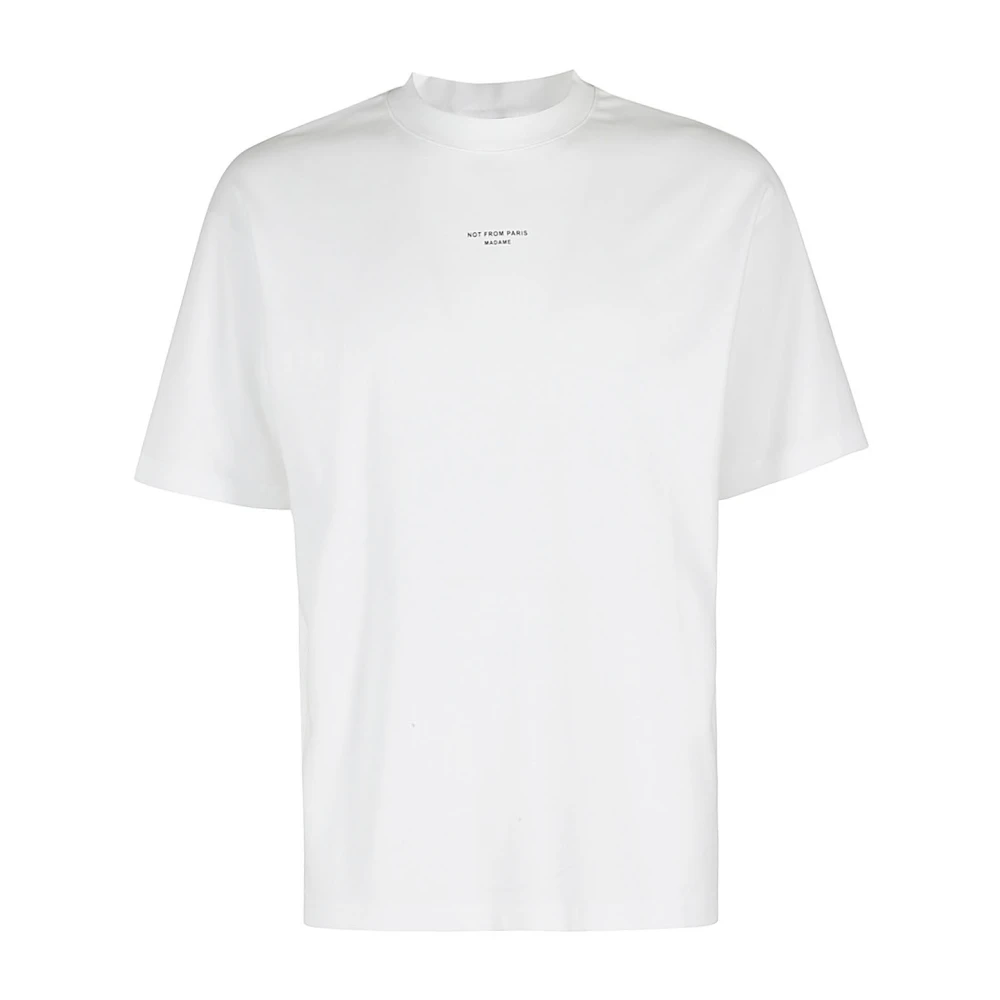 Drole de Monsieur Klassieke Slogan T-Shirt White Heren
