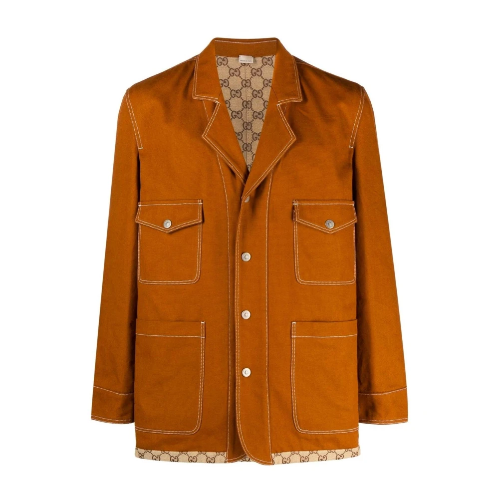 Gucci Omkeerbaar Logo Jasje Brown Heren