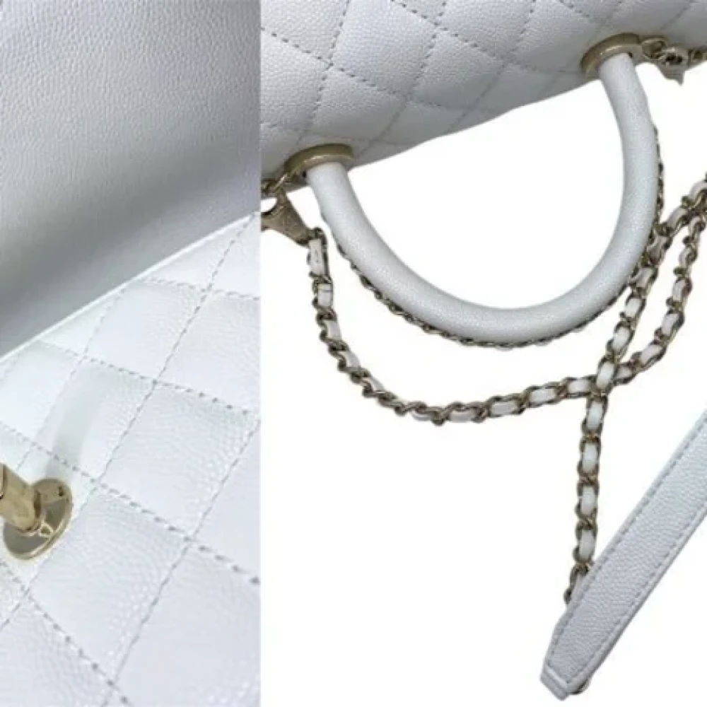 Chanel Vintage Pre-owned Leather handbags White Dames