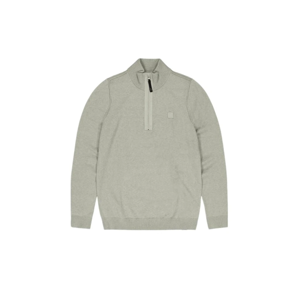 Butcher of Blue Groene Halfzip Sweater Stijlvol Comfort Gray Heren