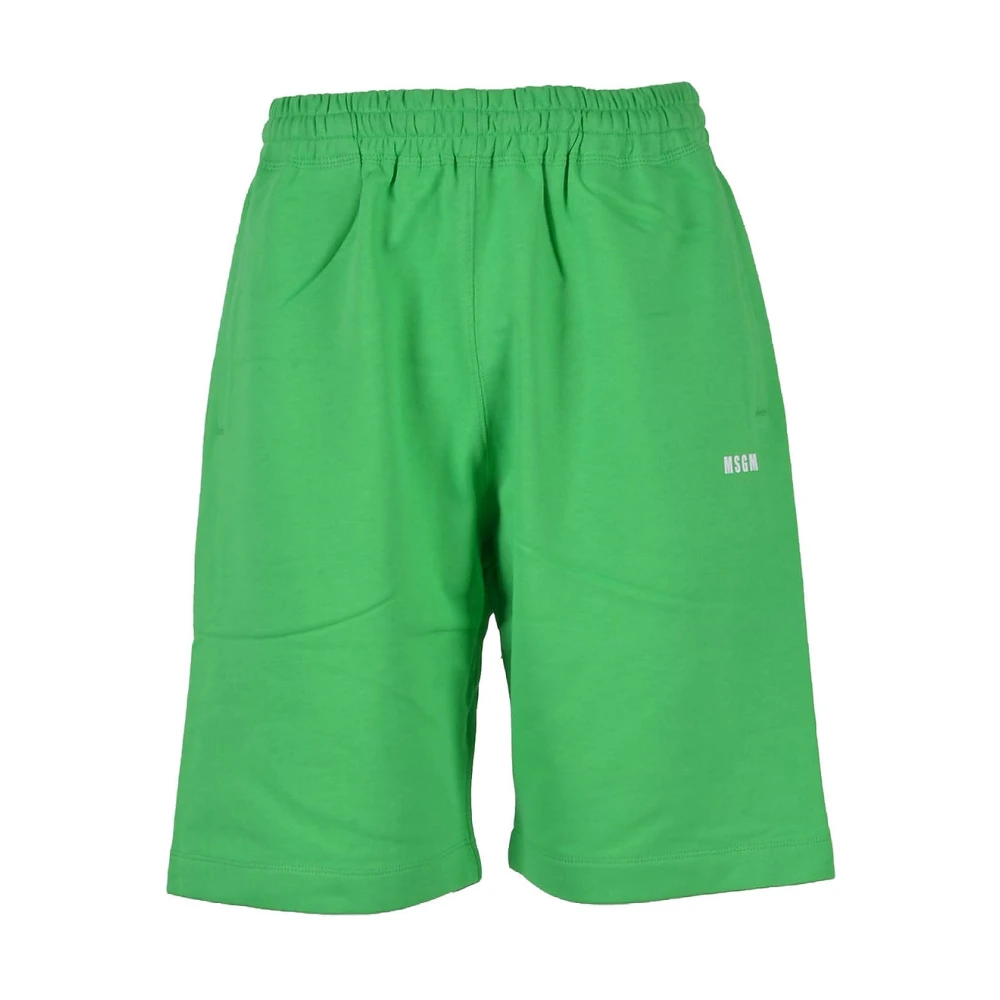 Msgm Groene Bermuda Shorts voor Heren Green Heren