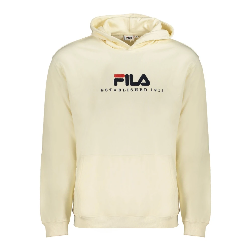 Fila , Hoodies, Male, Beige, Xl, Beige Long Sleeve Sweatshirt Embroidered Logo