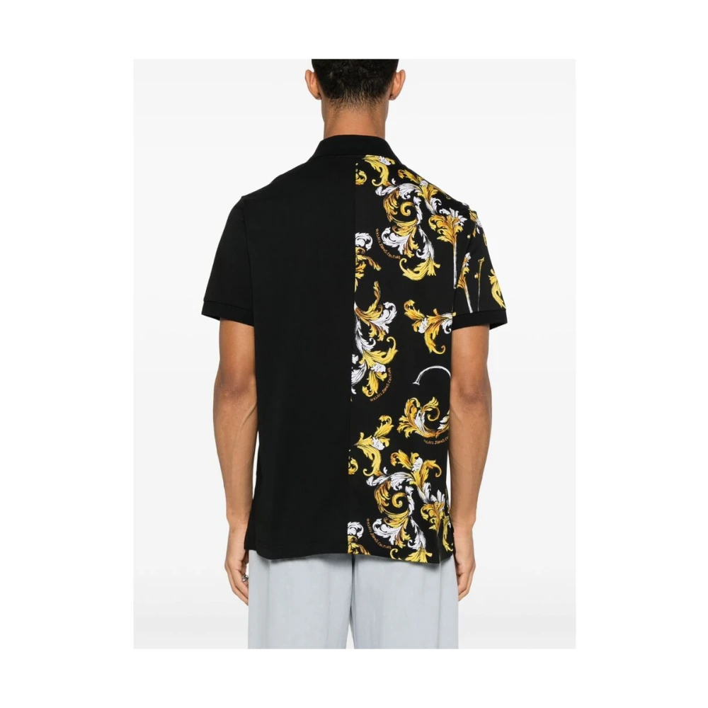 Versace Jeans Couture Zwarte Sweater met Gouden Logo Plaque Black Heren
