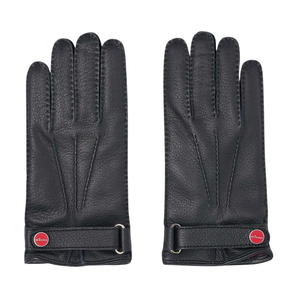 Kiton Zwarte Handschoenen van Hertenleer met Kasjmier Voering Black Unisex