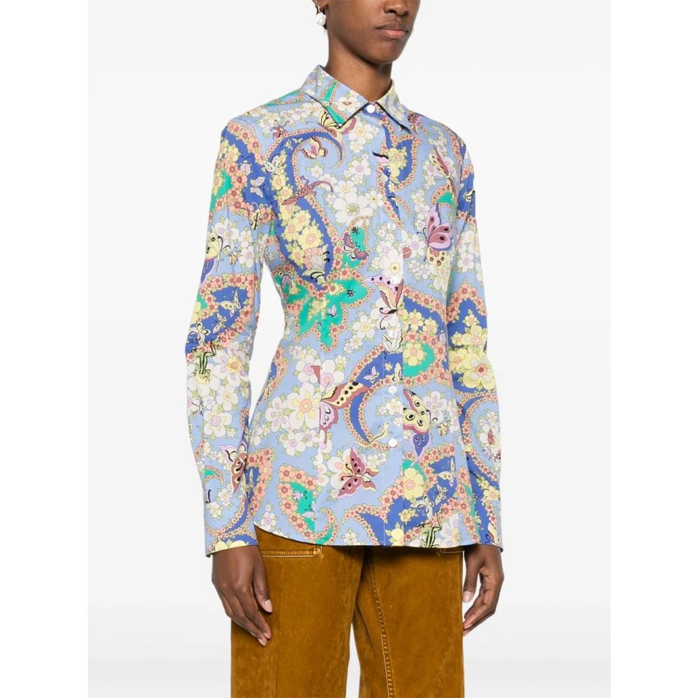 ETRO Blauwe Shirts voor Vrouwen Multicolor Dames