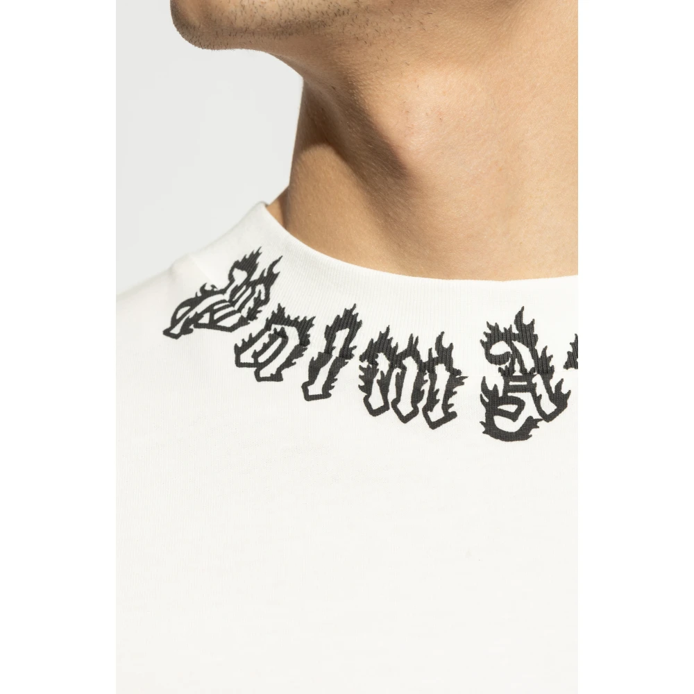 Palm Angels Bedrukt T-shirt Beige Heren