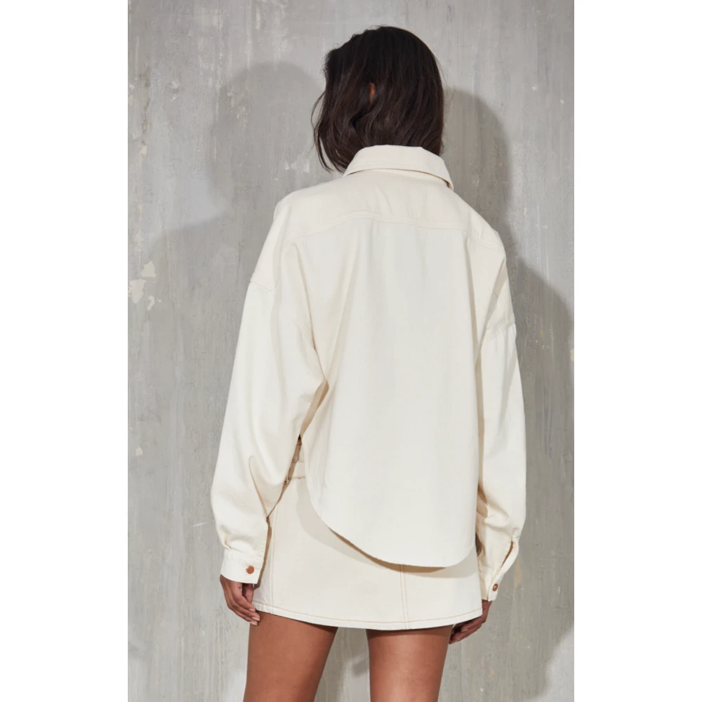 3X1 Zomerse Oversized Shirt met Vleermuismouwen White Dames