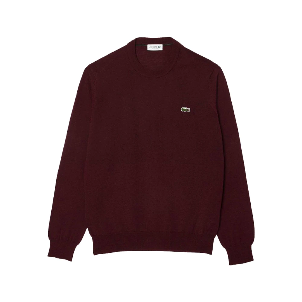Lacoste Bordeaux Sweaters Logo Front Regular Fit Red Heren