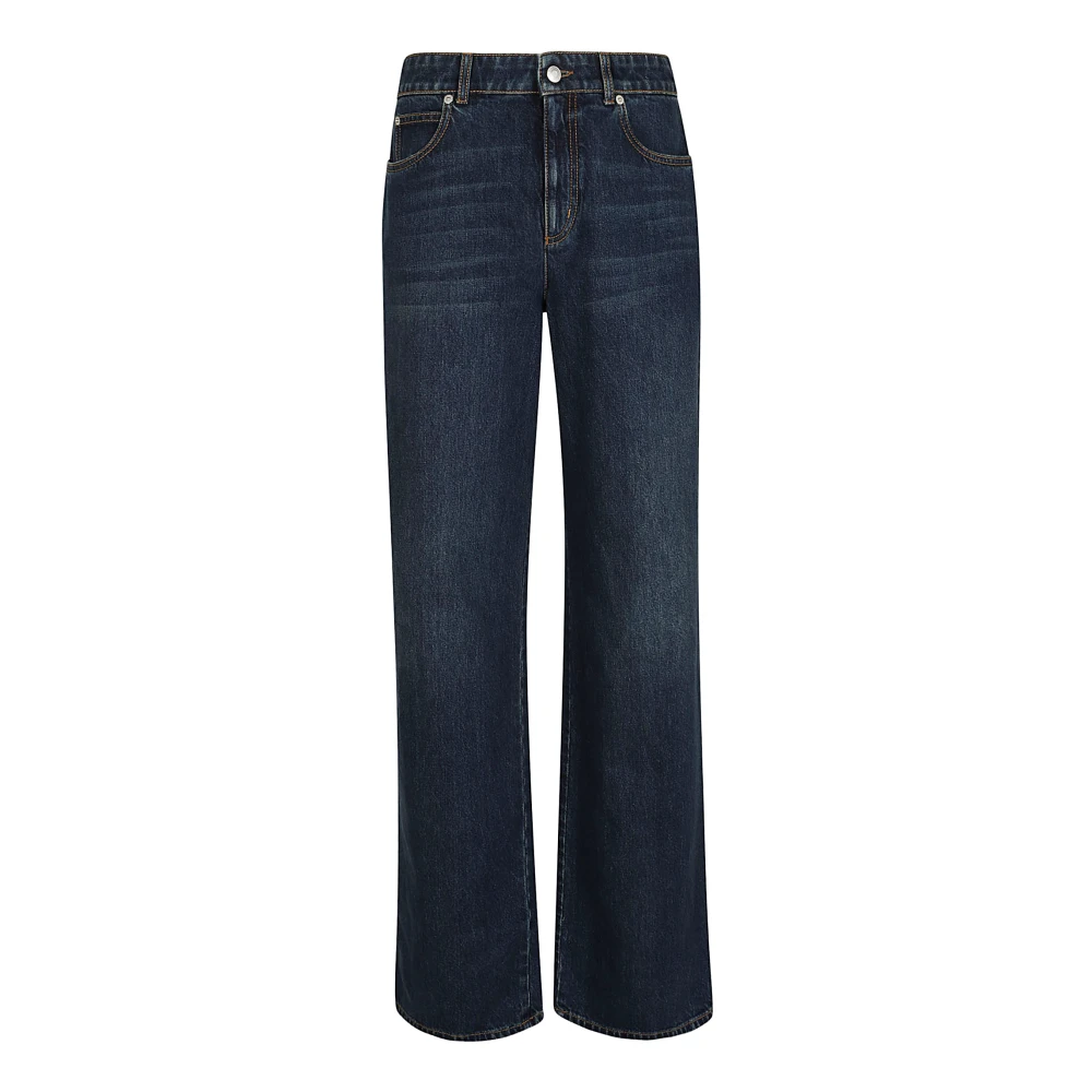 Alexander mcqueen Indigo Denim Wide Leg Jeans Blue Dames