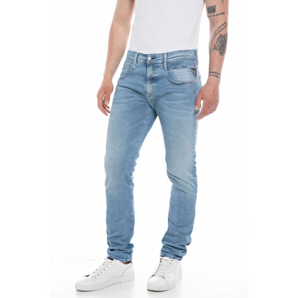 Replay Stijlvolle Straight Jeans Blue Heren