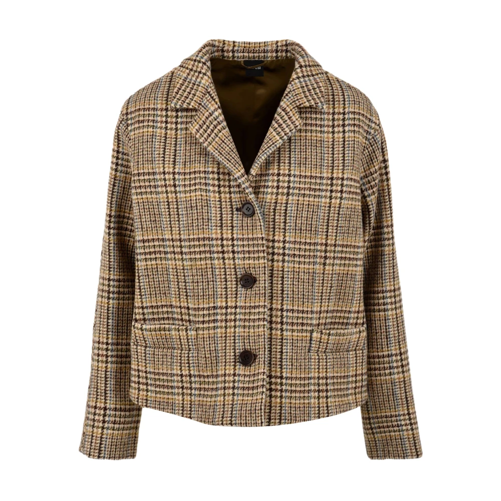 Aspesi Tweed Jas met Knoopsluiting aan de Voorkant Beige Dames