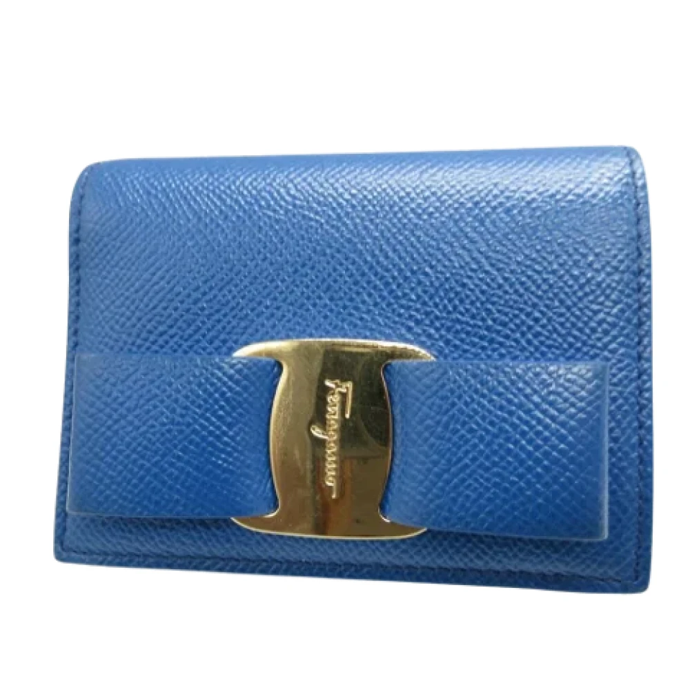 Salvatore Ferragamo Pre-owned Leather wallets Blue Dames