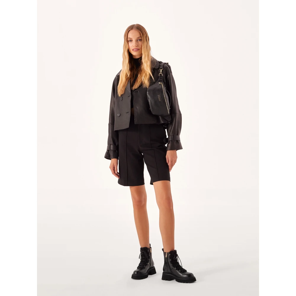 Kazar Leren heuptas in zwart met gouden hardware Black Dames