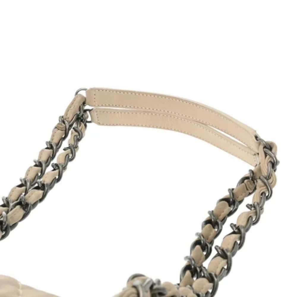 Chanel Vintage Pre-owned Leather totes Beige Dames
