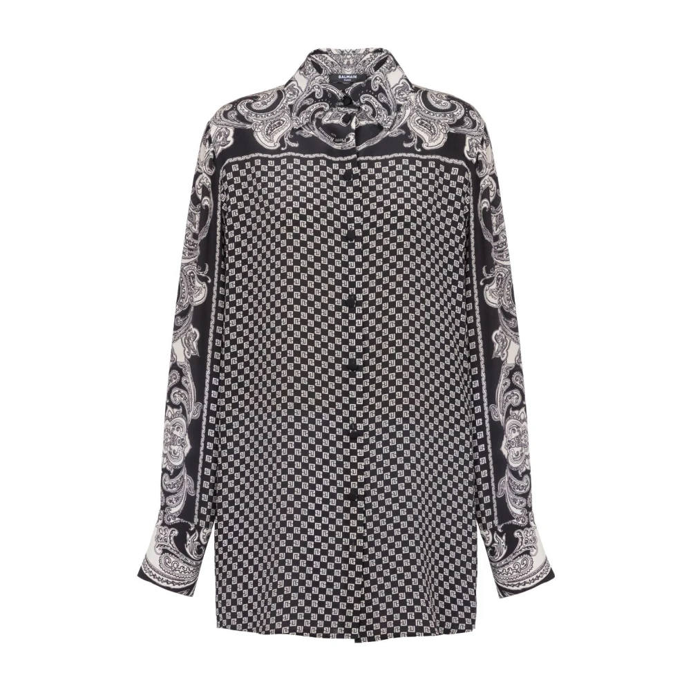 Balmain Zijden overhemd met paisleyprint Multicolor Dames