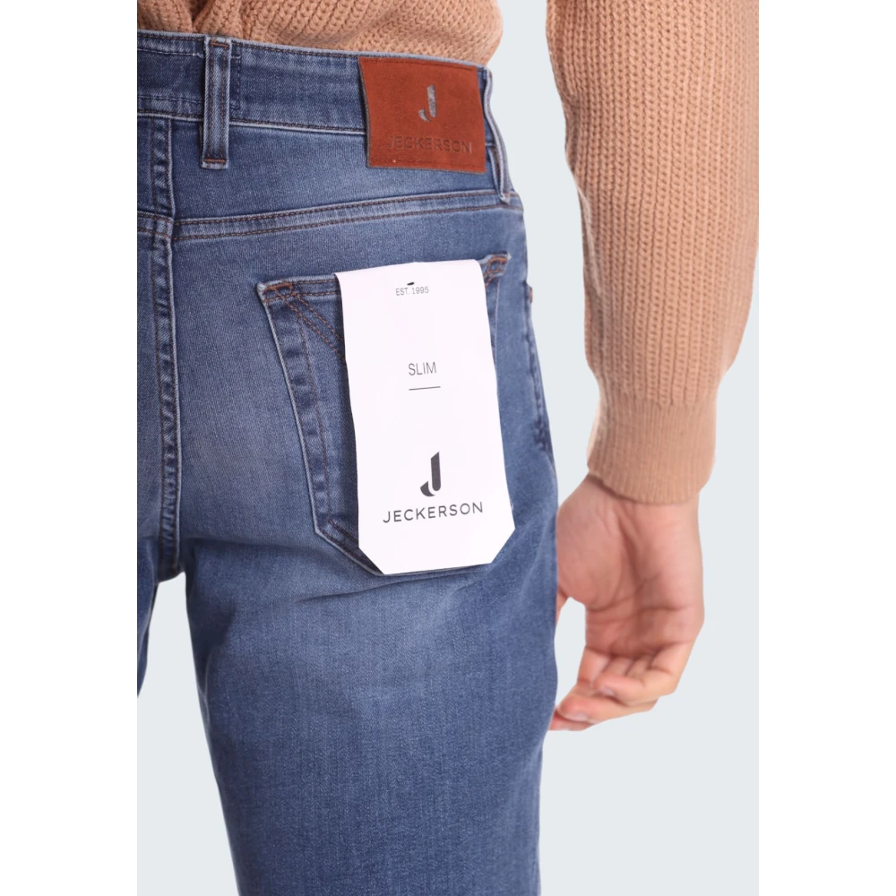 Jeckerson Moderne Slim Fit Katoenen Broek Blue Heren
