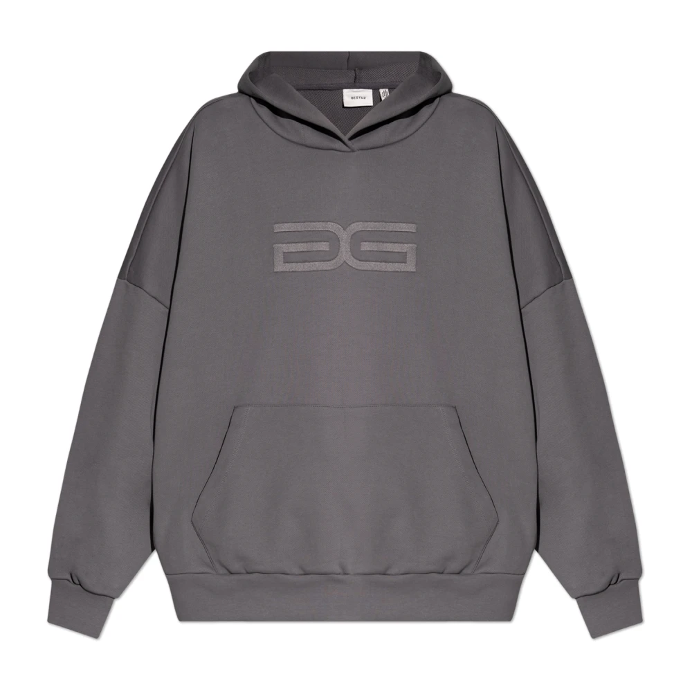 Gestuz Grijze Pinstripe Hoodie Sweatshirt Gray Dames