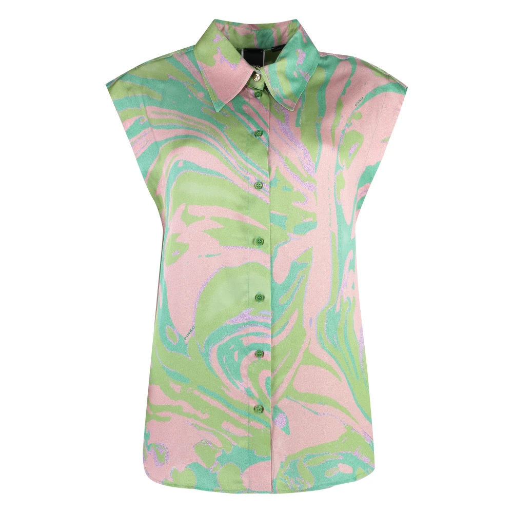 pinko Splash Multicolor Print Viscose Shirt Multicolor Dames
