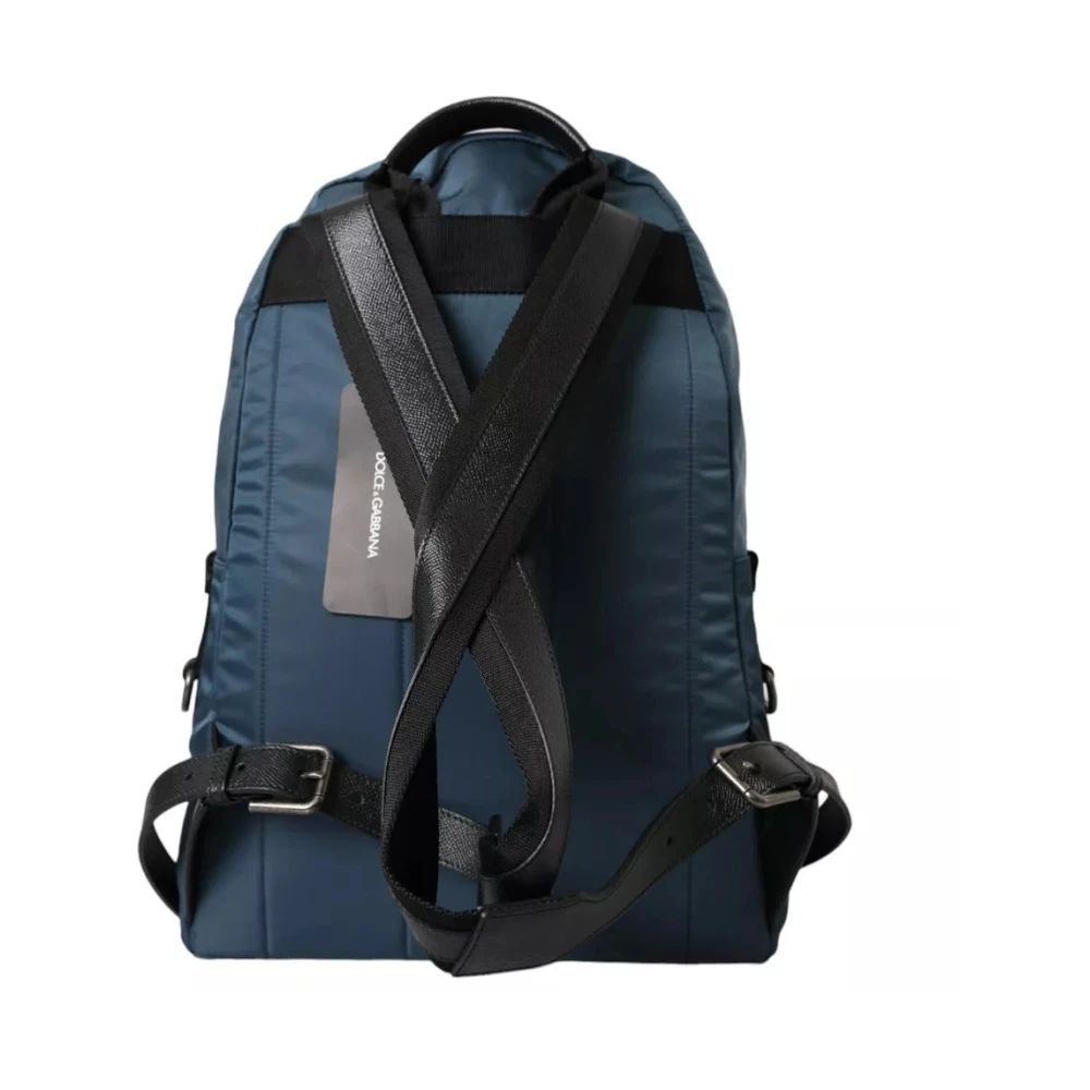 Dolce & Gabbana Blauwe Nylon DGFamily Patch Rugzak Blue Unisex