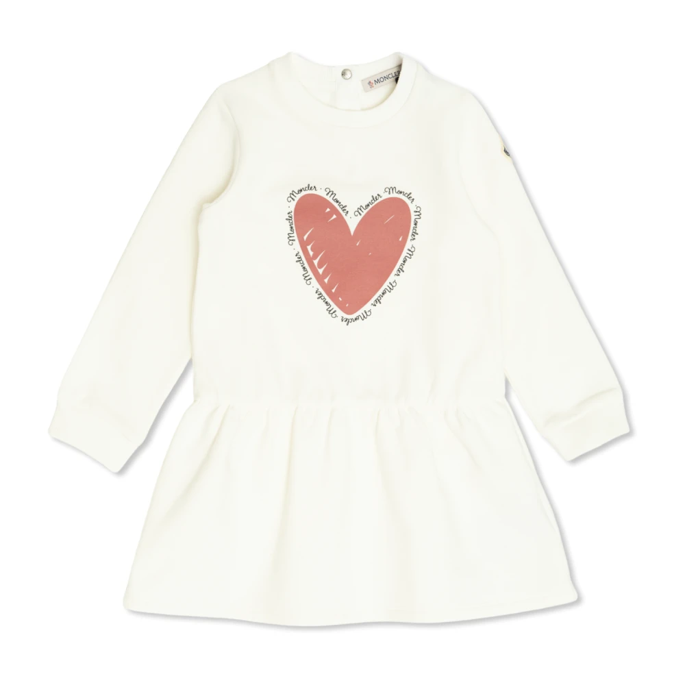 Moncler White Dresses, Unisex, 9 M, Dress With Print