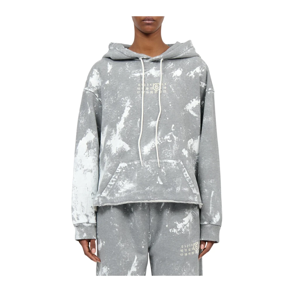 Mm6 Maison Margiela Damen Grau Sweatshirts & Hoodies, Sgröße: