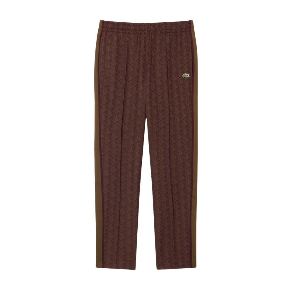 Lacoste Uomo Marrone Pantaloni Della Tuta Coordinati Con Monogramma Marroni - Immagine 4