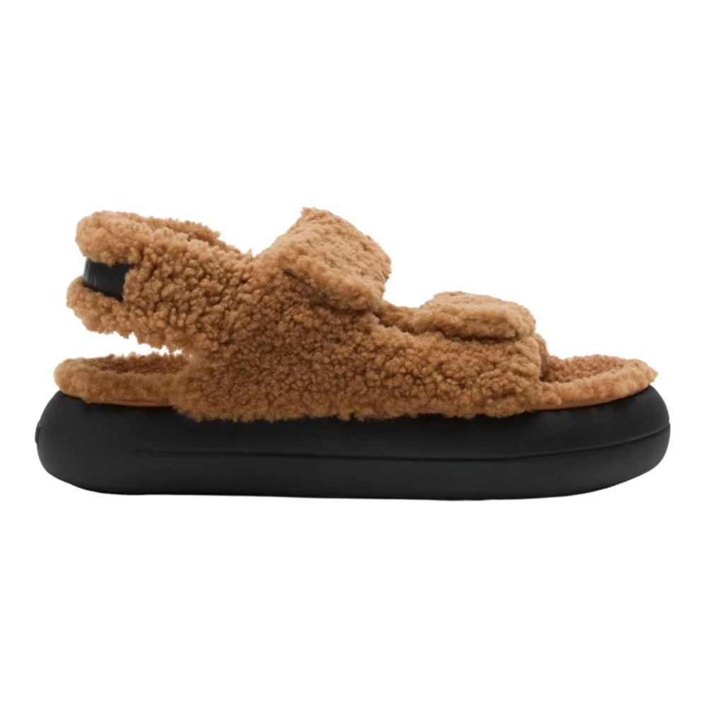 Moon Boot Women's Brown Flat Sandals, 8 Uk, Shearling Sandals