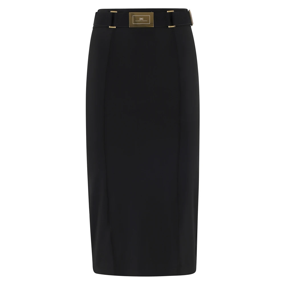 Elisabetta Franchi Svart Gonna Con Cintura