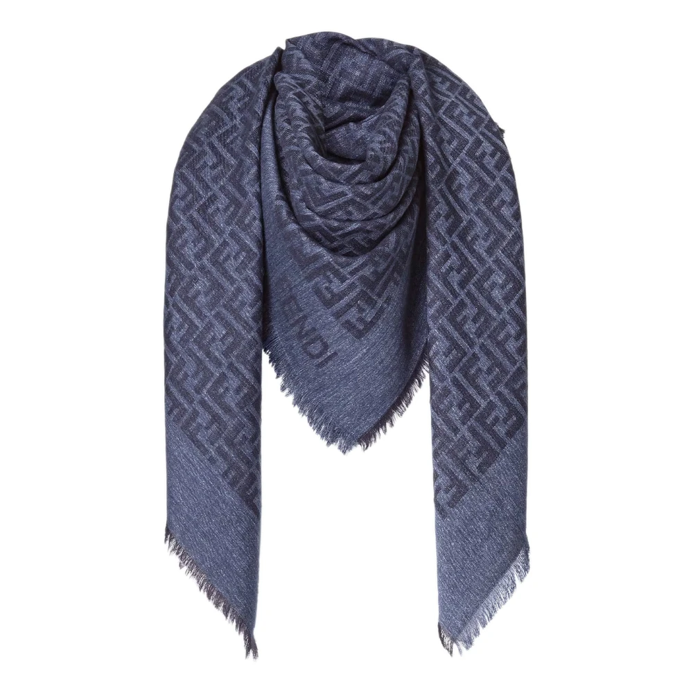 Fendi Women's Blue Ff Shawl - Scarves - One Size - Accessories