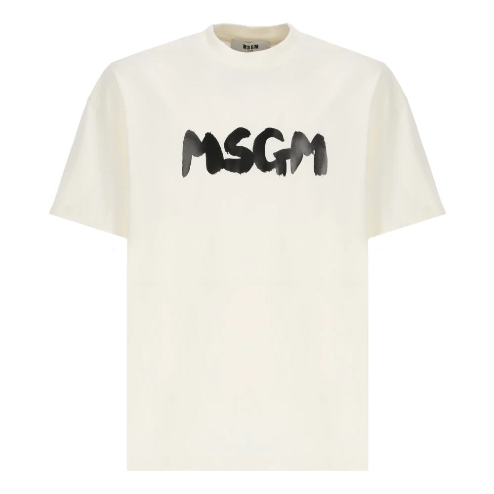 Msgm - Tops > T-Shirts - Beige - Msgm - Modalova