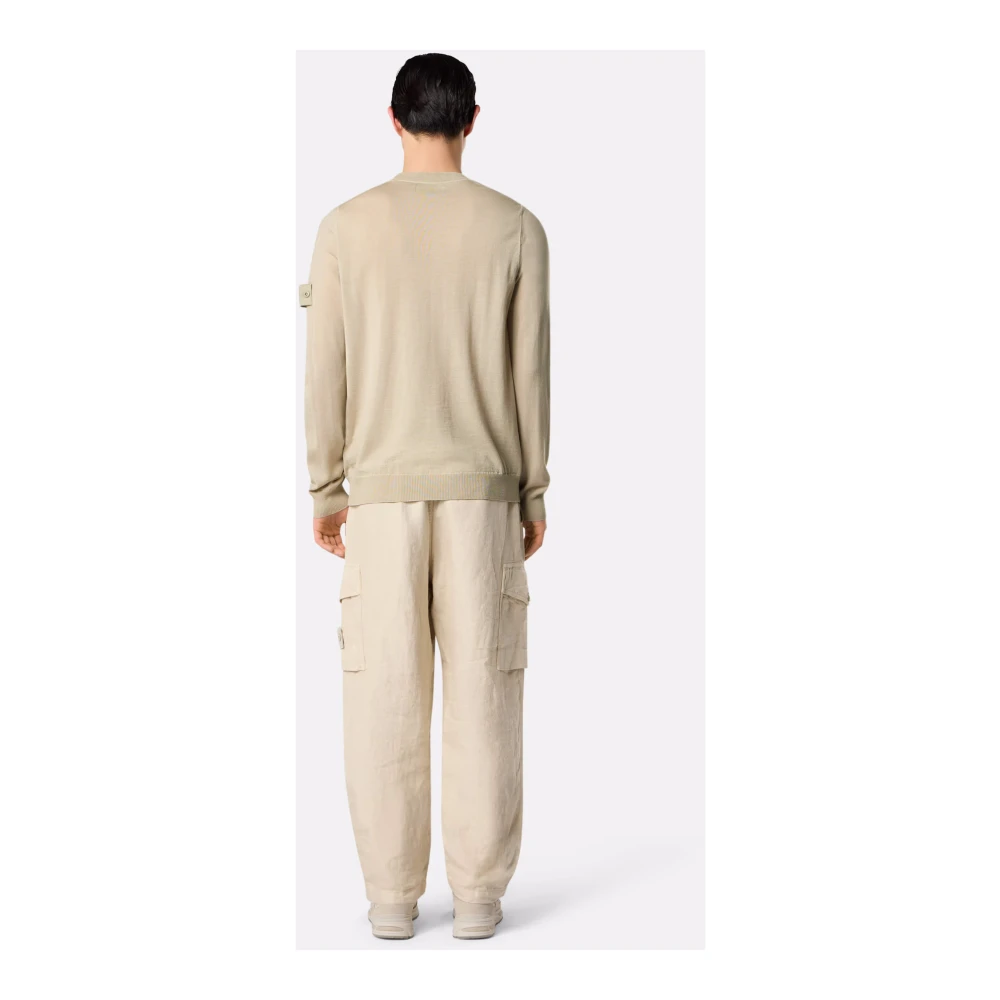 Stone Island Beige Crew Neck Wool Sweater Beige Heren