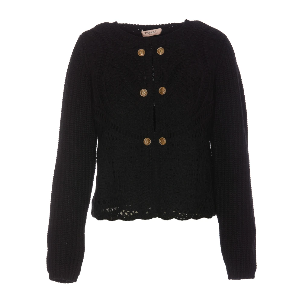 Twinset Zwarte Vest met Frontale Knopen Black Dames