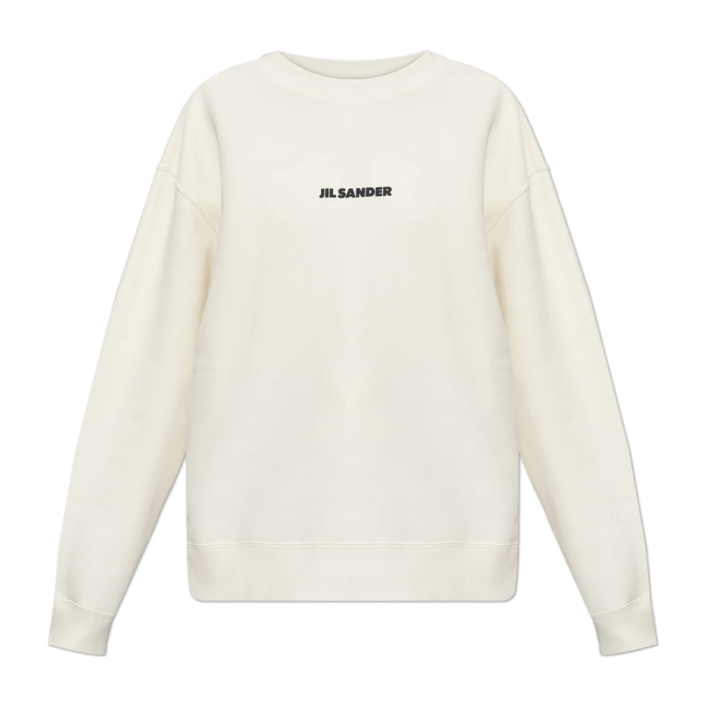 Jil Sander Women's Beige Logo-Printed Sweatshirt - Sweatshirts - Xs - Sweatshirts & Hoodies