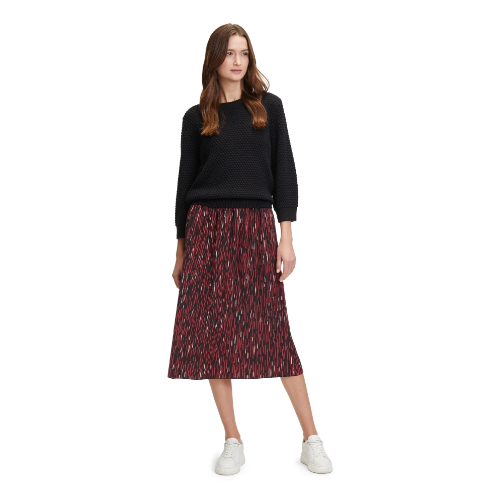 Betty & Co Geplooide Midi Rok Red Dames