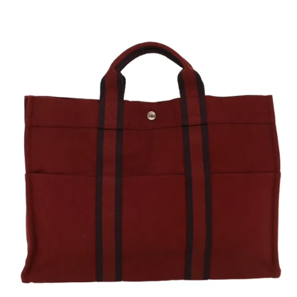 Hermès Vintage Pre-owned Canvas handbags Red Dames