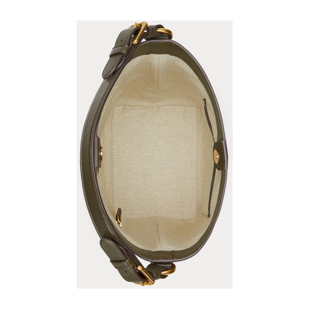 Ralph Lauren Middelgrote Witley leren bucket tas Green Dames