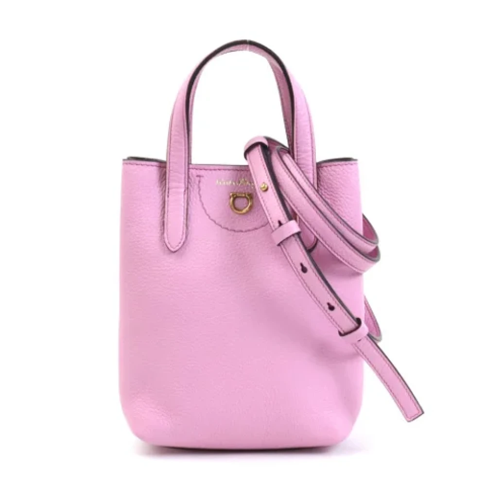 Salvatore Ferragamo Pre-owned Fabric crossbody-bags Pink Dames