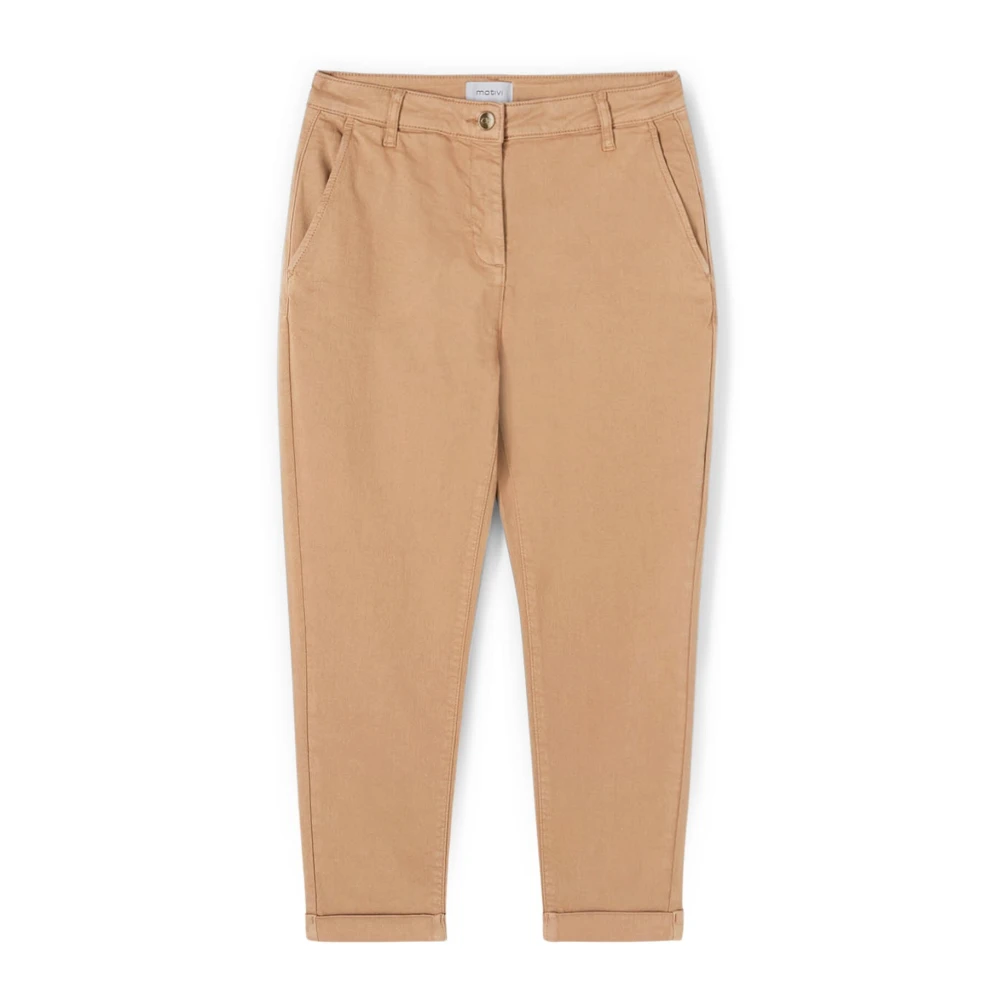Motivi Katoenen Chino Broek Beige Dames