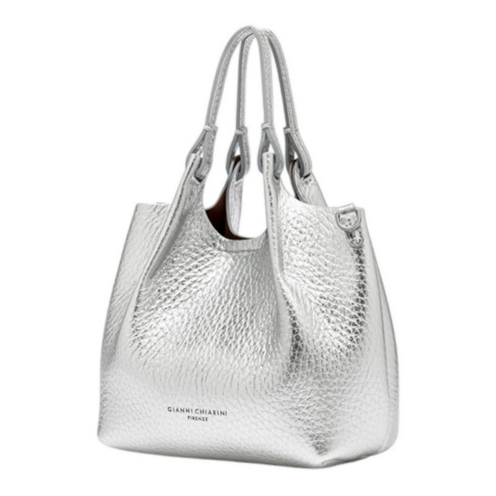 Gianni Chiarini Zilveren Leren Handtas Gray Dames